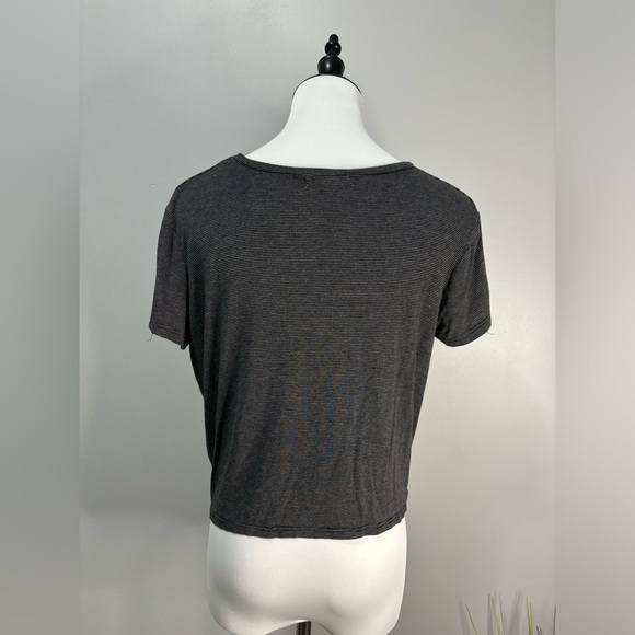 Antistar black and gray crop top with bunching detail - Picture 3 of 7